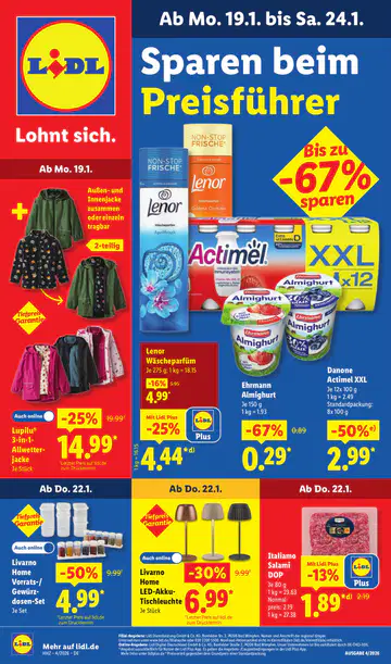 Lidl Prospekt ab 19.01.2026 - Seite 1