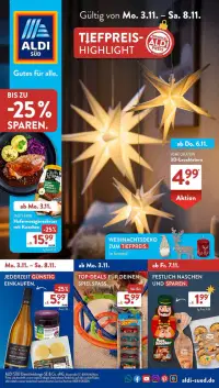 Vorschau auf den Aldi Süd-Prospekt für nächste Woche ab dem 03.11.2025