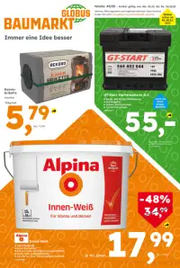 Vorschau auf den Globus Baumarkt-Prospekt für diese Woche (01.12.2025–06.12.2025)