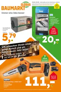 Vorschau auf den Globus Baumarkt-Prospekt für nächste Woche ab dem 29.12.2025