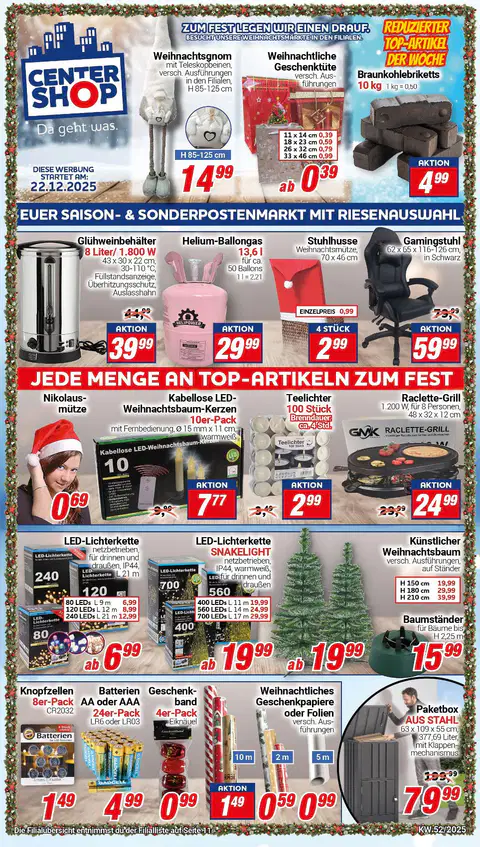 CENTERSHOP Prospekt 22.12.2025 - Seite 1
