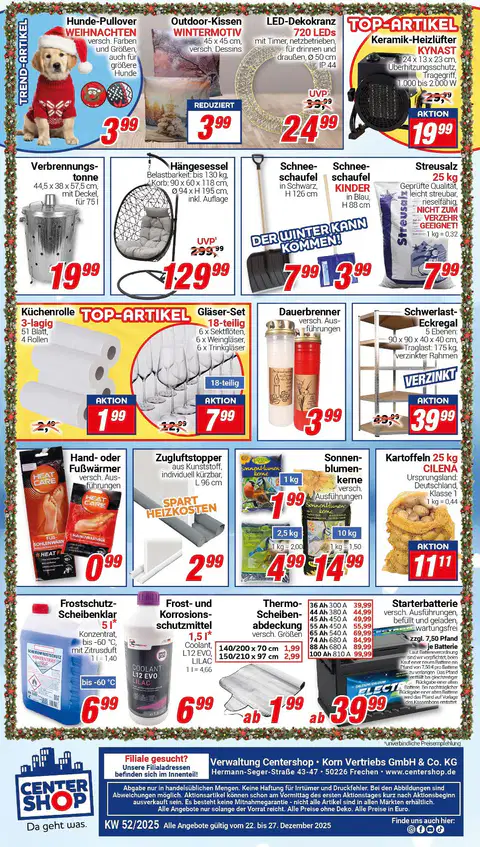 CENTERSHOP Prospekt 22.12.2025 - Seite 1