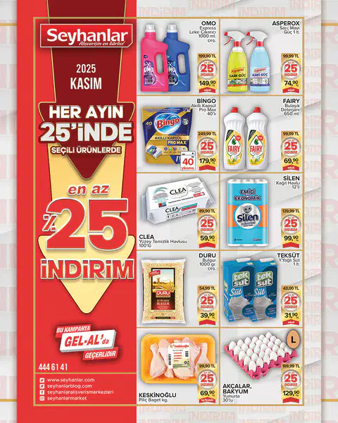 Seyhanlar Market 25 Kasım 2025 Kataloğu - Sayfa 1