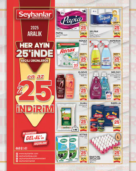 Seyhanlar Market 25 Aralık 2025 Kataloğu - Sayfa 1