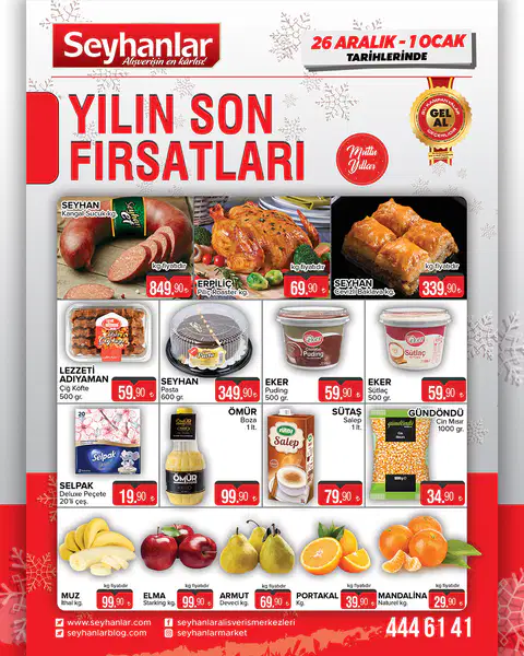 Seyhanlar Market  26 Aralık 2025 Kataloğu - Sayfa 1