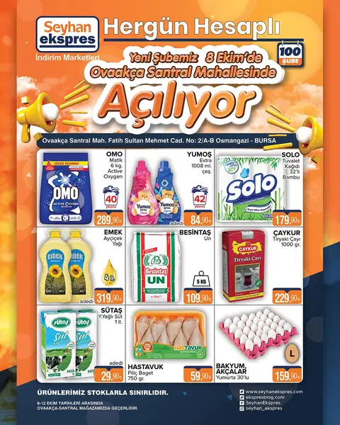 Seyhan Ekspres Açılış Mağazası (Ovaakça Santral Mahallesi) Kataloğu - Sayfa 1
